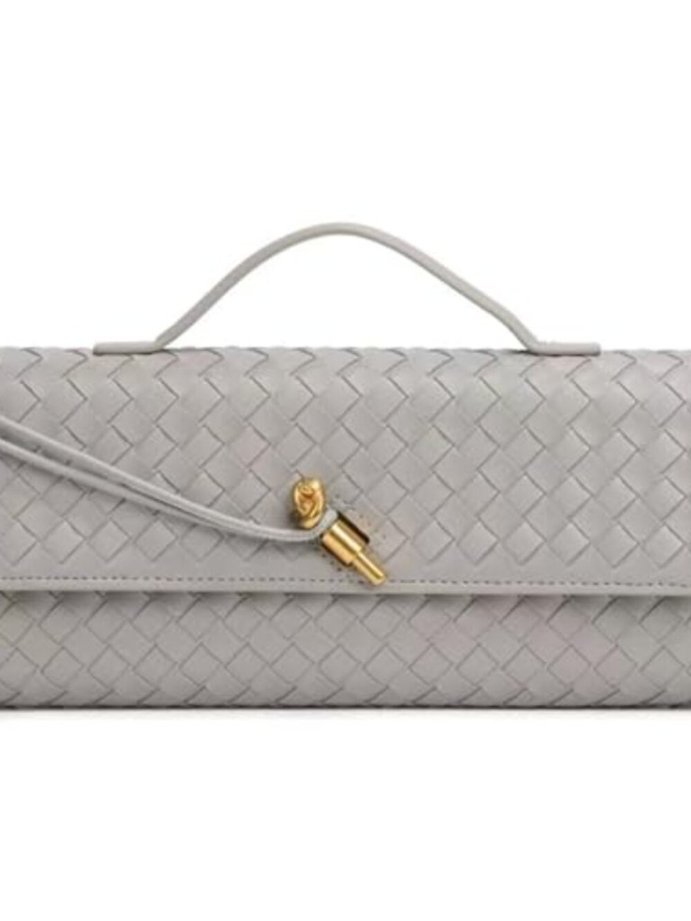 Woven Clutch Purses for Women PU Leather Evening Bag Top-Handle Handbag